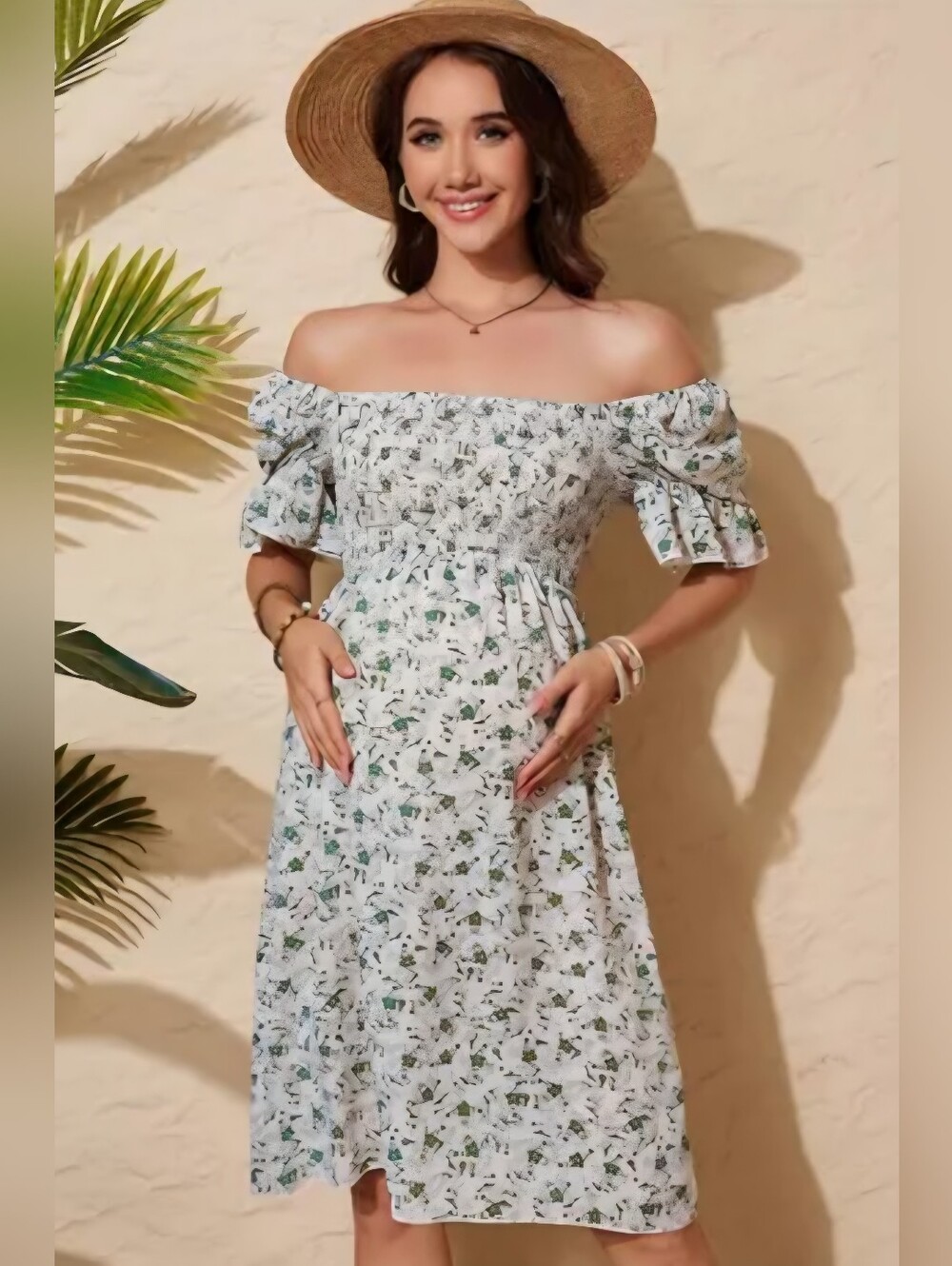 Square Neck Ruffle Dress